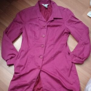 Allison Taylor Pink Trench Coat with Notched Collar